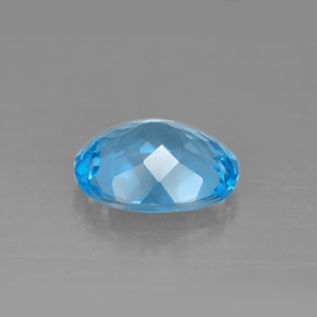 Topaze bleue naturelle coupe ovale, 2,93 ct, VS