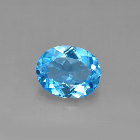 Topaze bleue naturelle coupe ovale, 3,01 ct, VS