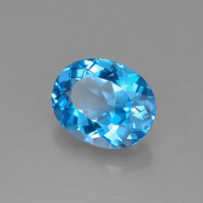Topaze bleue naturelle coupe ovale, 3,30 ct, VS