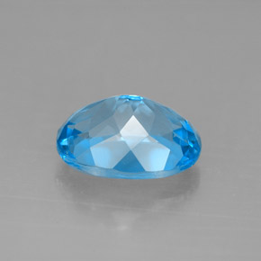 Topaze bleue naturelle coupe ovale, 3,30 ct, VS