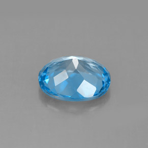 Topaze bleue naturelle coupe ovale, 3,14 ct, VS
