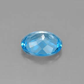 Topaze bleue naturelle coupe ovale, 3,11 ct, VS