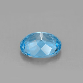 Topaze bleue naturelle coupe ovale, 3,28 ct, VS