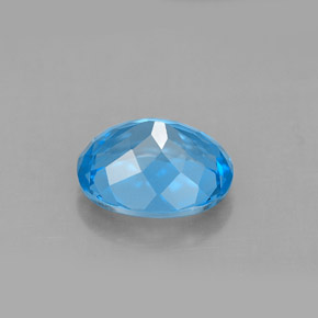 Topaze bleue naturelle coupe ovale, 3,35 ct, VVS-VS