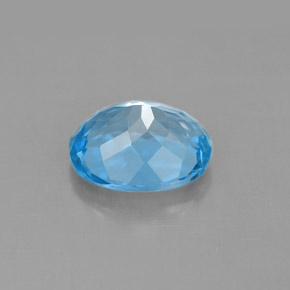 Topaze bleue naturelle coupe ovale, 3,40 ct, VS