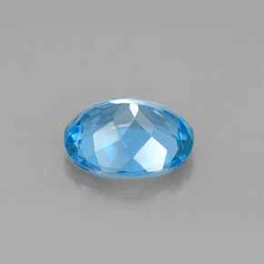 Topaze bleue naturelle coupe ovale, 3,03 ct, VS