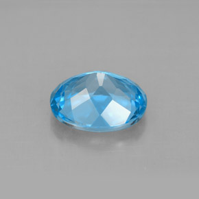 Topaze bleue naturelle coupe ovale, 3,29 ct, VS