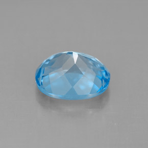 Topaze bleue naturelle coupe ovale, 3,66 ct, VS