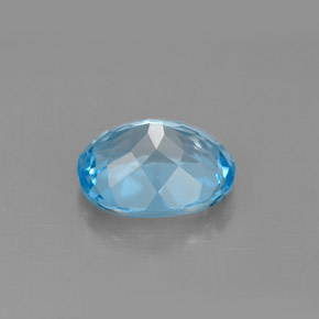 Topaze bleue naturelle coupe ovale, 3,29 ct, VS