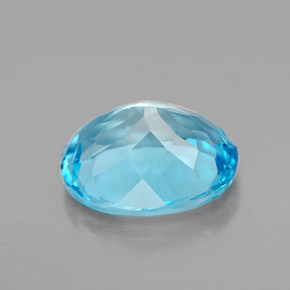 Topaze bleue naturelle coupe ovale, 3,28 ct, VS