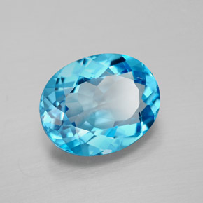 Topaze bleue naturelle coupe ovale, 3,23 ct, VVS-VS
