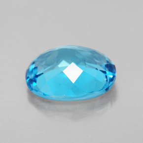 Topaze bleue naturelle coupe ovale, 3,23 ct, VVS-VS