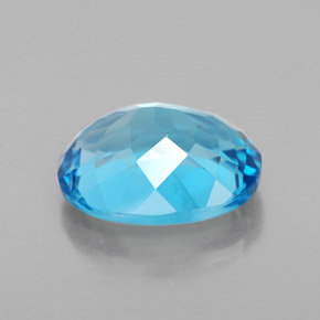 Topaze bleue naturelle coupe ovale, 3,42 ct, VS