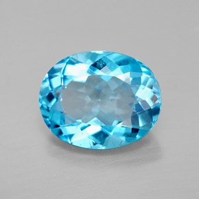 Topaze bleue naturelle coupe ovale, 3,10 ct, VS