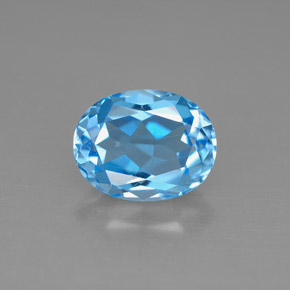 Topaze bleue naturelle coupe ovale, 2,52 ct, VS