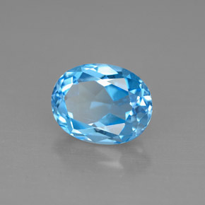 Topaze bleue naturelle coupe ovale, 2,52 ct, VS