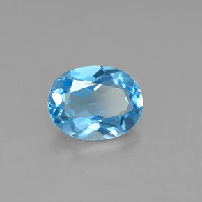 Topaze bleue naturelle coupe ovale, 2,22 ct, VS