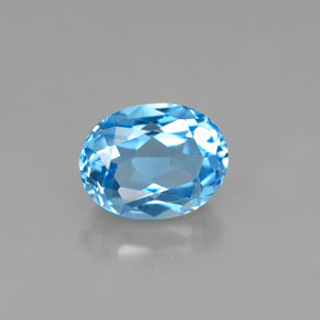 Topaze bleue naturelle coupe ovale, 2,66 ct, VS