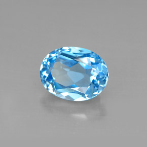 Topaze bleue naturelle coupe ovale, 2,66 ct, VS