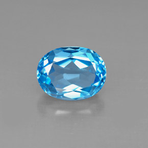 Topaze bleue naturelle coupe ovale, 2,64 ct, VS