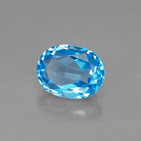 Topaze bleue naturelle coupe ovale, 2,64 ct, VS