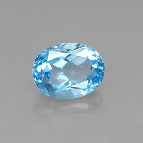 Topaze bleue naturelle coupe ovale, 2,53 ct, VS