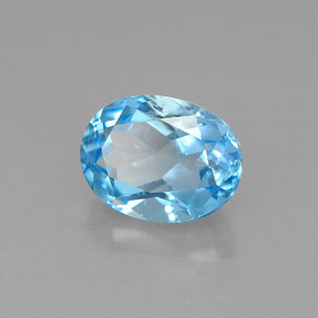 Topaze bleue naturelle coupe ovale, 2,53 ct, VS