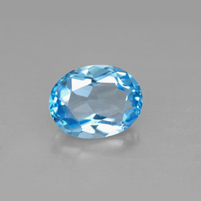 Topaze bleue naturelle coupe ovale, 2,37 ct, VS