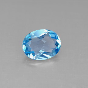 Topaze bleue naturelle coupe ovale, 2,11 ct, VS