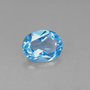 Topaze bleue naturelle coupe ovale, 2,18 ct, VS