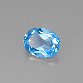 Topaze bleue naturelle coupe ovale, 2,18 ct, VS