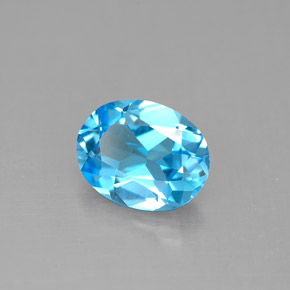 Topaze bleue naturelle coupe ovale, 1,91 ct, VVS-VS