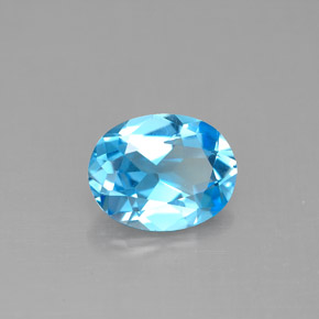Topaze bleue naturelle coupe ovale, 1,91 ct, VVS-VS