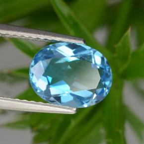 Topaze bleue naturelle coupe ovale, 2,39 ct, VS