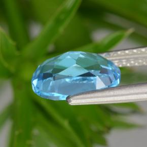 Topaze bleue naturelle coupe ovale, 2,39 ct, VS