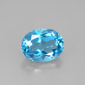 Topaze bleue naturelle coupe ovale, 2,40 ct, VS