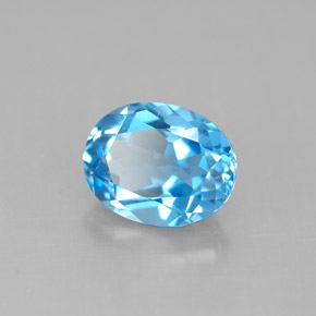 Topaze bleue naturelle coupe ovale, 2,40 ct, VS