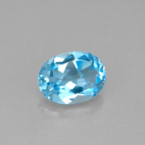 Topaze bleue naturelle coupe ovale, 2,12 ct, VVS-VS