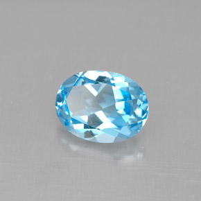 Topaze bleue naturelle coupe ovale, 2,12 ct, VVS-VS