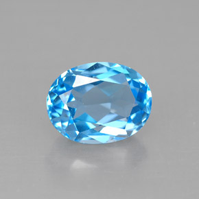 Topaze bleue naturelle coupe ovale, 2,48 ct, VVS-VS