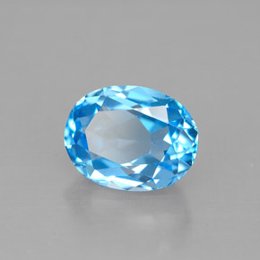 Topaze bleue naturelle coupe ovale, 2,48 ct, VVS-VS