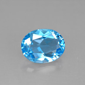 Topaze bleue naturelle coupe ovale, 2,37 ct, VS