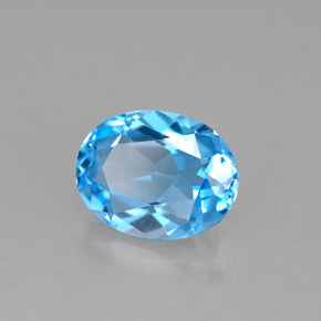 Topaze bleue naturelle coupe ovale, 2,37 ct, VS