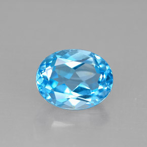 Topaze bleue naturelle coupe ovale, 2,34 ct, VS
