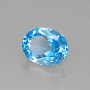 Topaze bleue naturelle coupe ovale, 2,34 ct, VS
