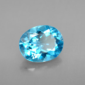 Topaze bleue naturelle coupe ovale, 3,01 ct, VS