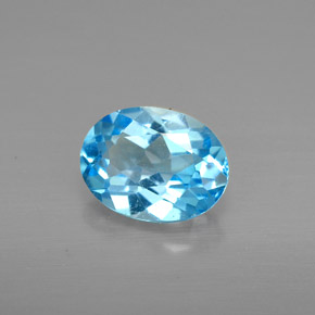 Topaze bleue naturelle coupe ovale, 1,40 ct, VS