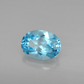 Topaze bleue naturelle coupe ovale, 1,72 ct, VS