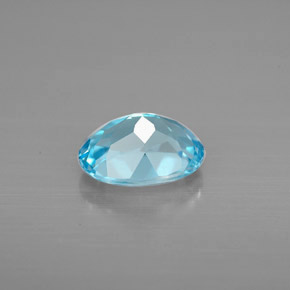 Topaze bleue naturelle coupe ovale, 1,50 ct, VVS-VS