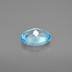 Topaze bleue naturelle coupe ovale, 1,39 ct, VVS-VS